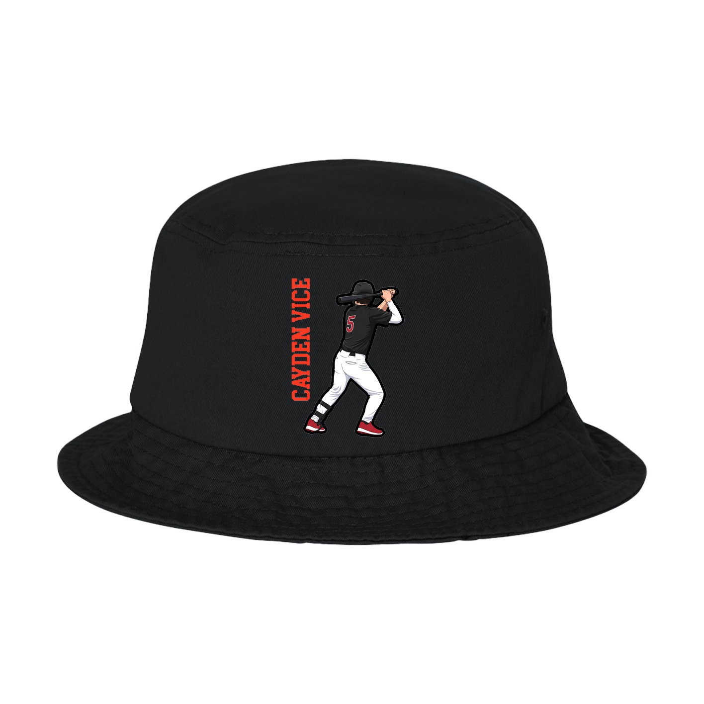 Bucket Cap — Name Vertical in Black