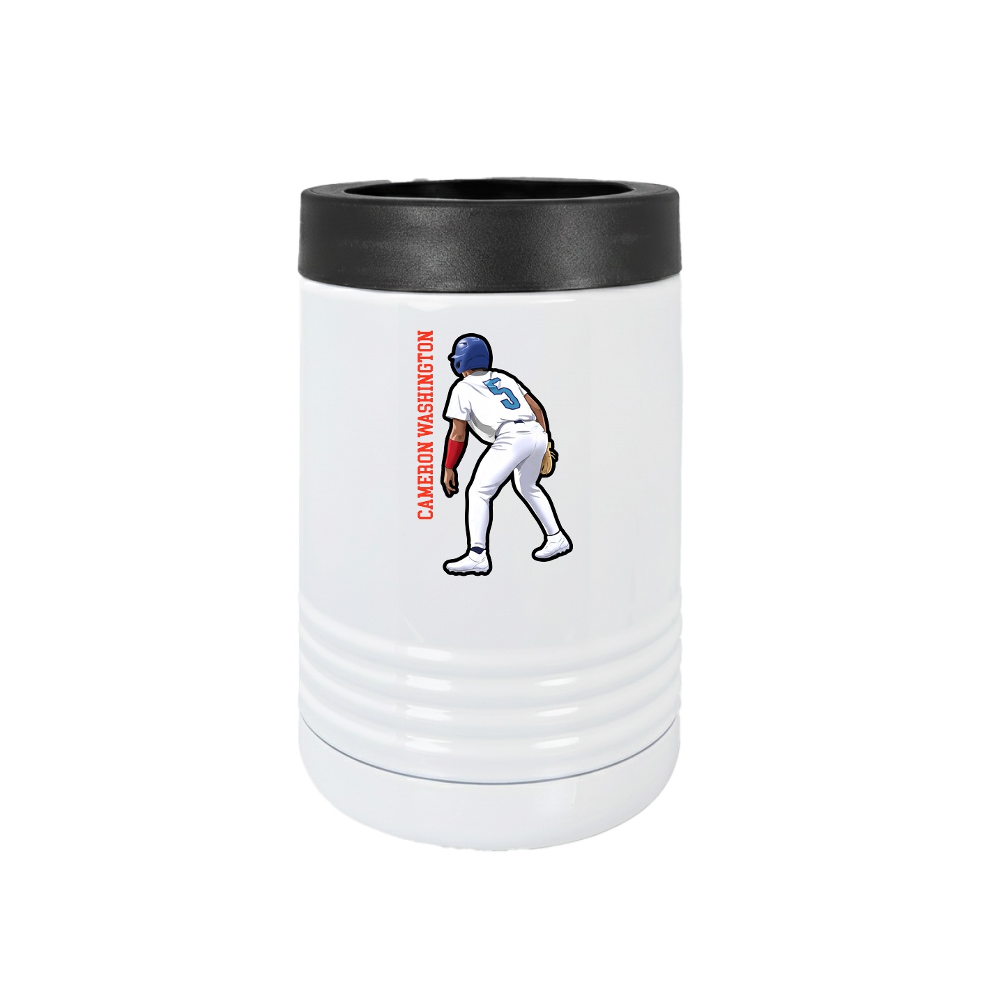 Beverage Holder — Name Vertical in White