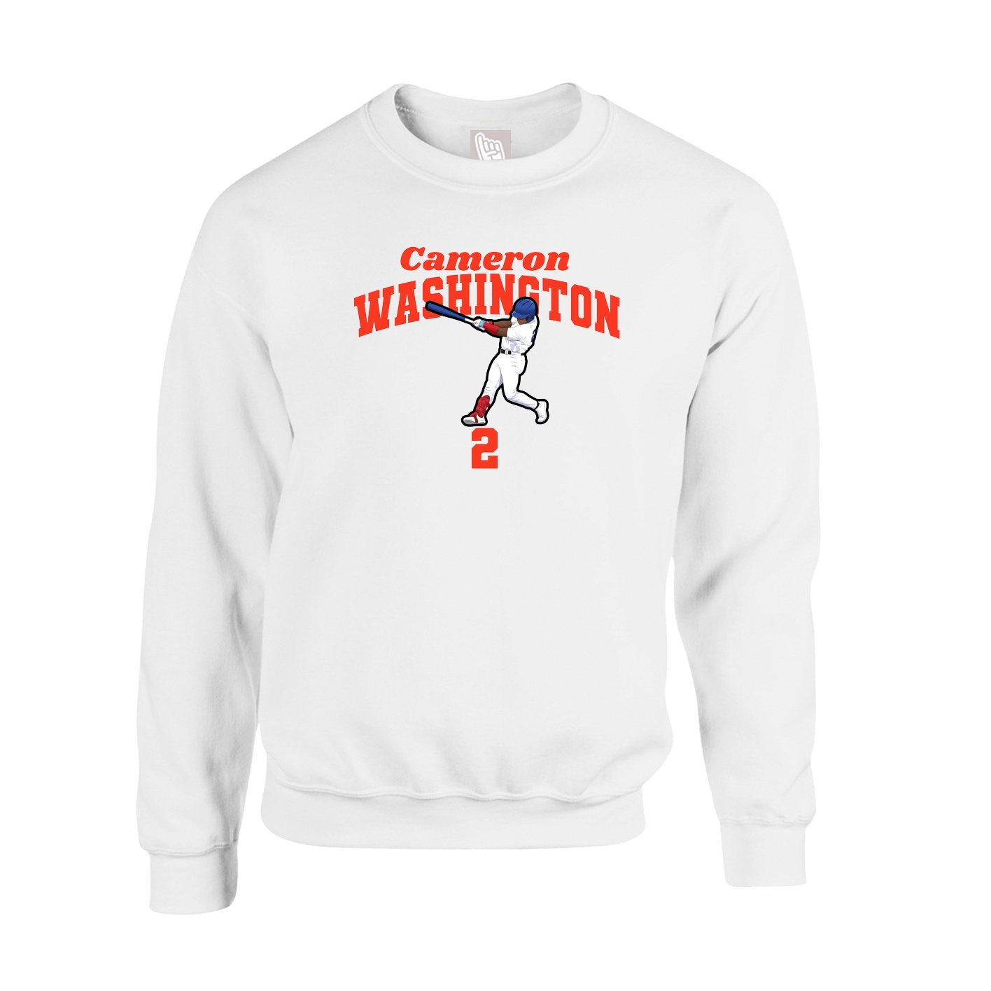 Fleece Crew — Signature Arch in White