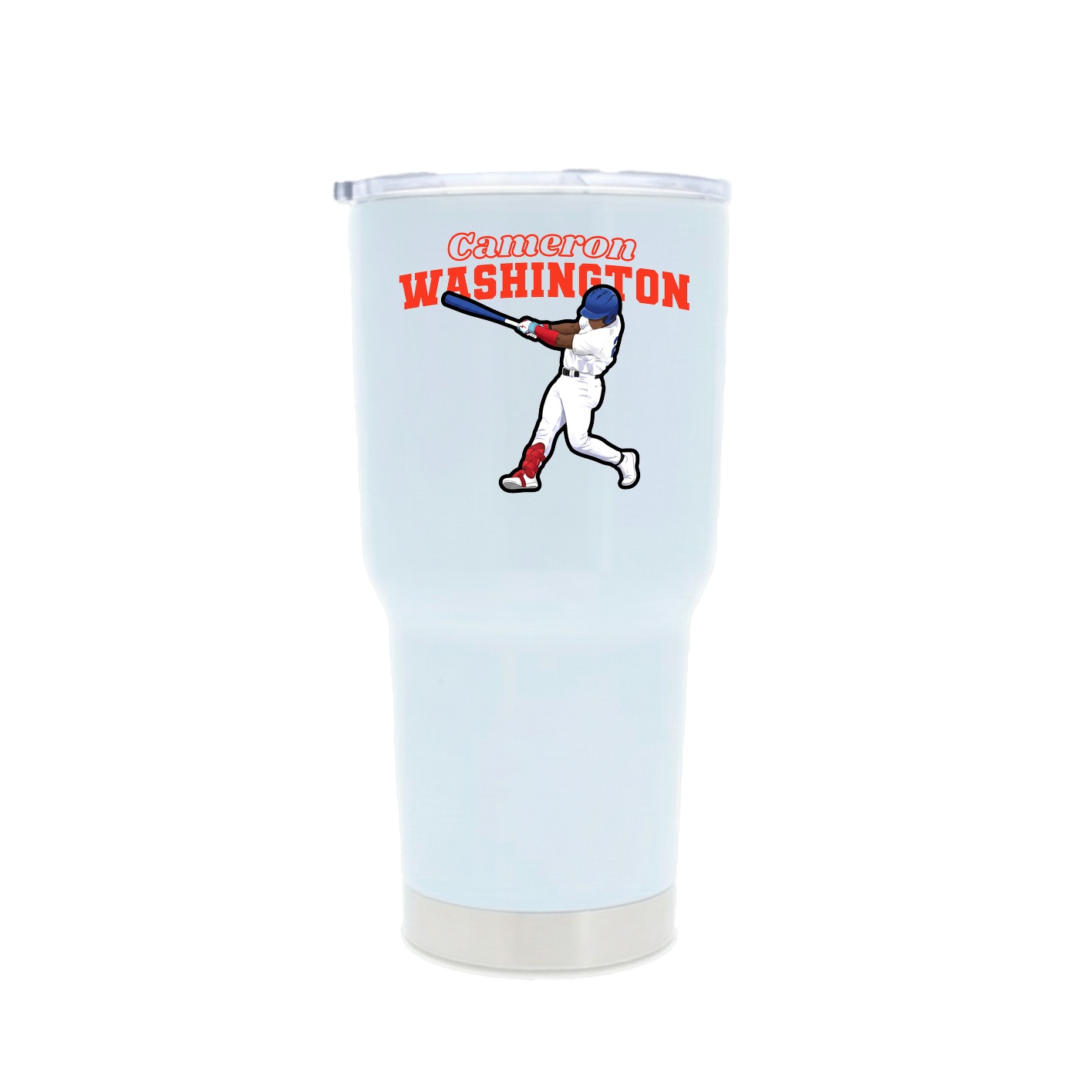 30oz Stainless Steel Tumbler — Name Arch in White