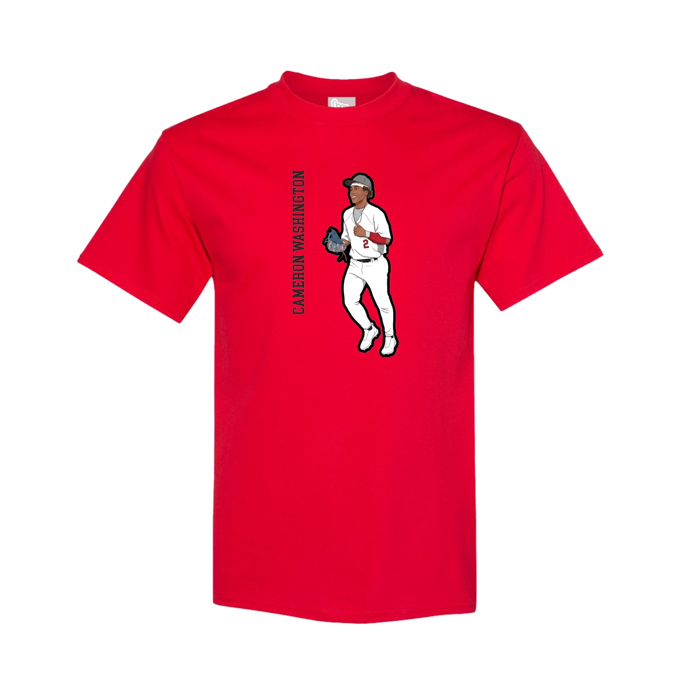 Tee — Name Vertical in Red