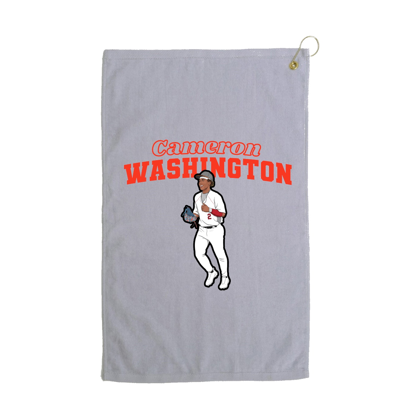 Golf Towel — Name Arch in Grey