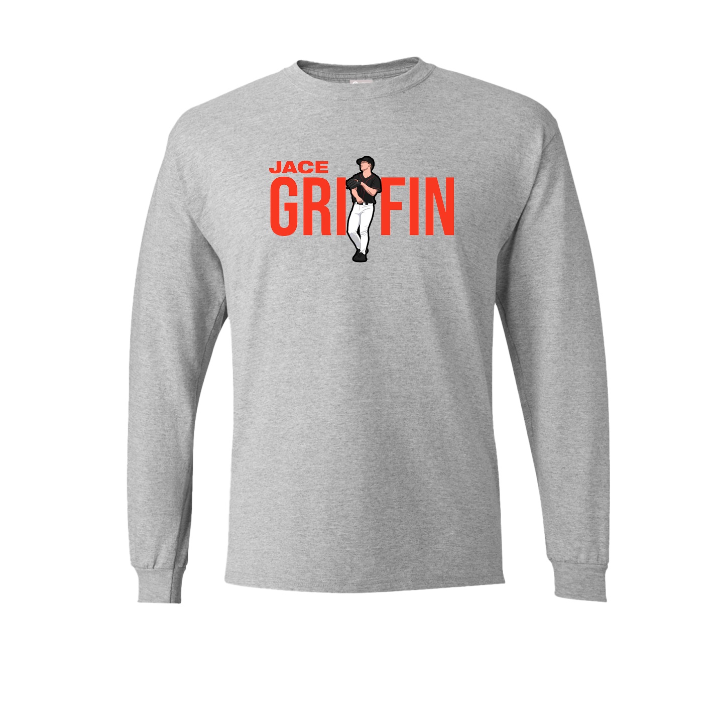 Long Sleeve Tee — Player Name in Grey