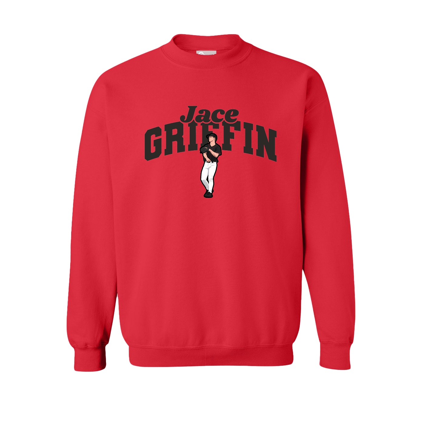Fleece Crew — Signature Arch in Red