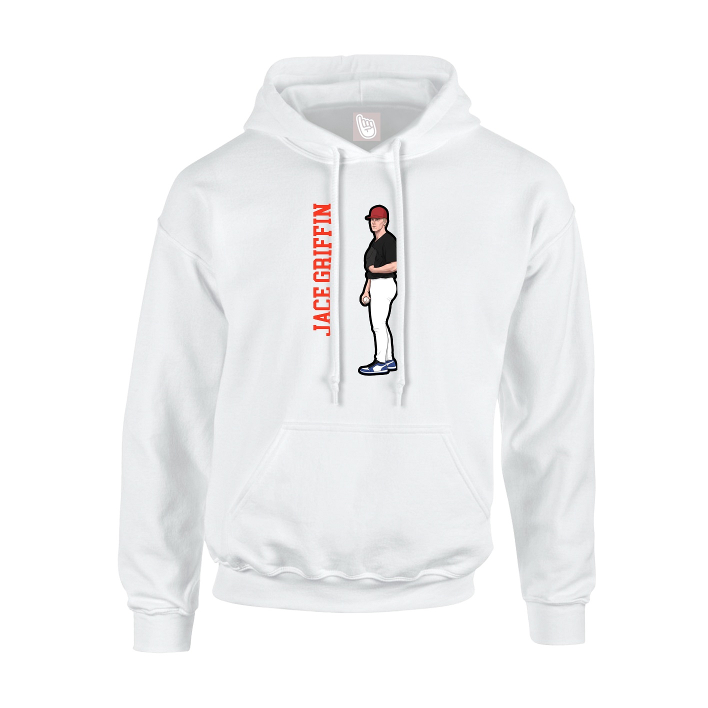 Youth Hoodie — Name Vertical in White
