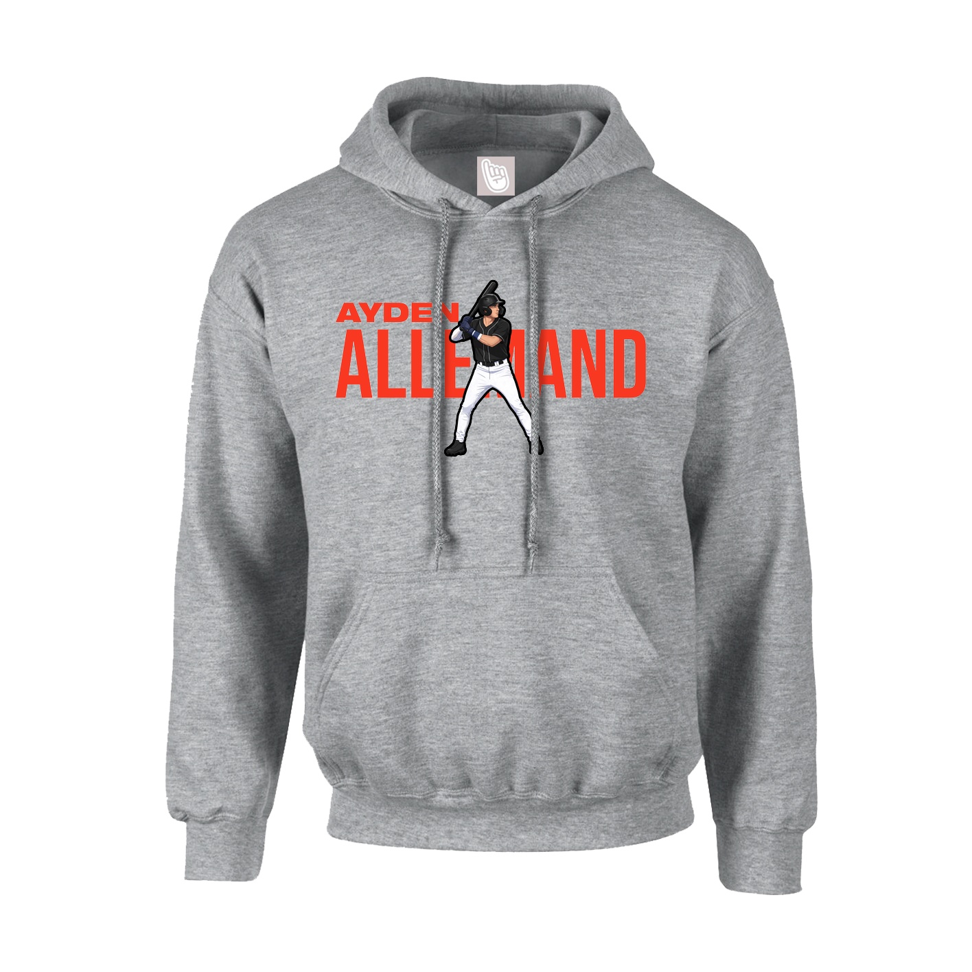 Youth Hoodie — Player Name in Grey