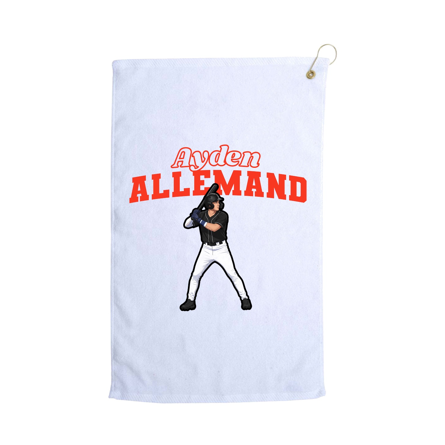 Golf Towel — Name Arch in White
