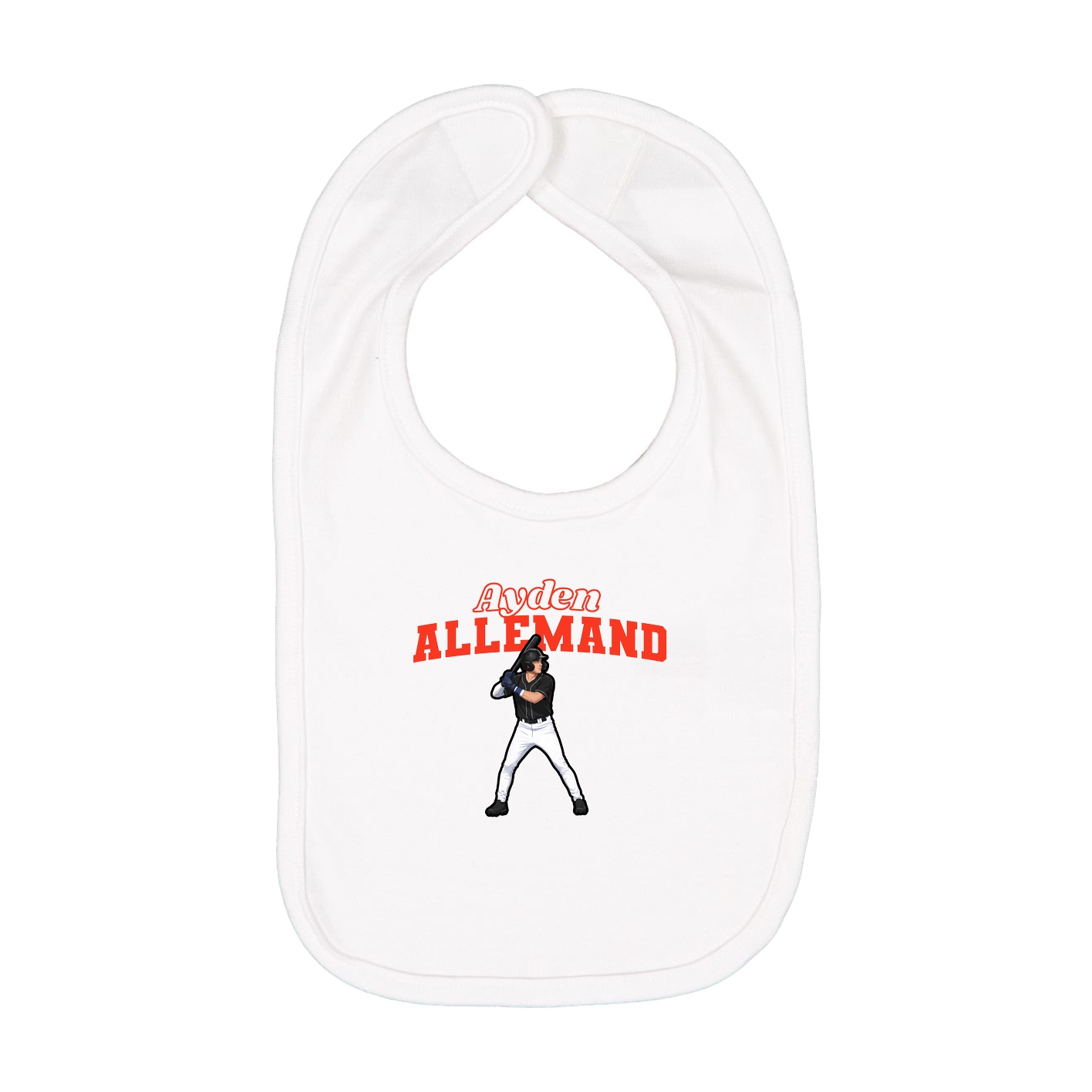 Infant Bib — Name Arch in White