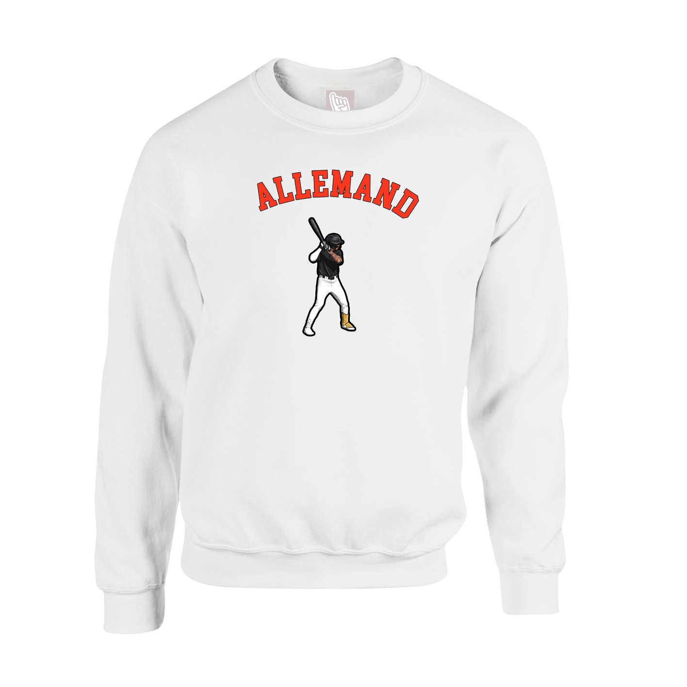 Fleece Crew — Shirsey Arch in White