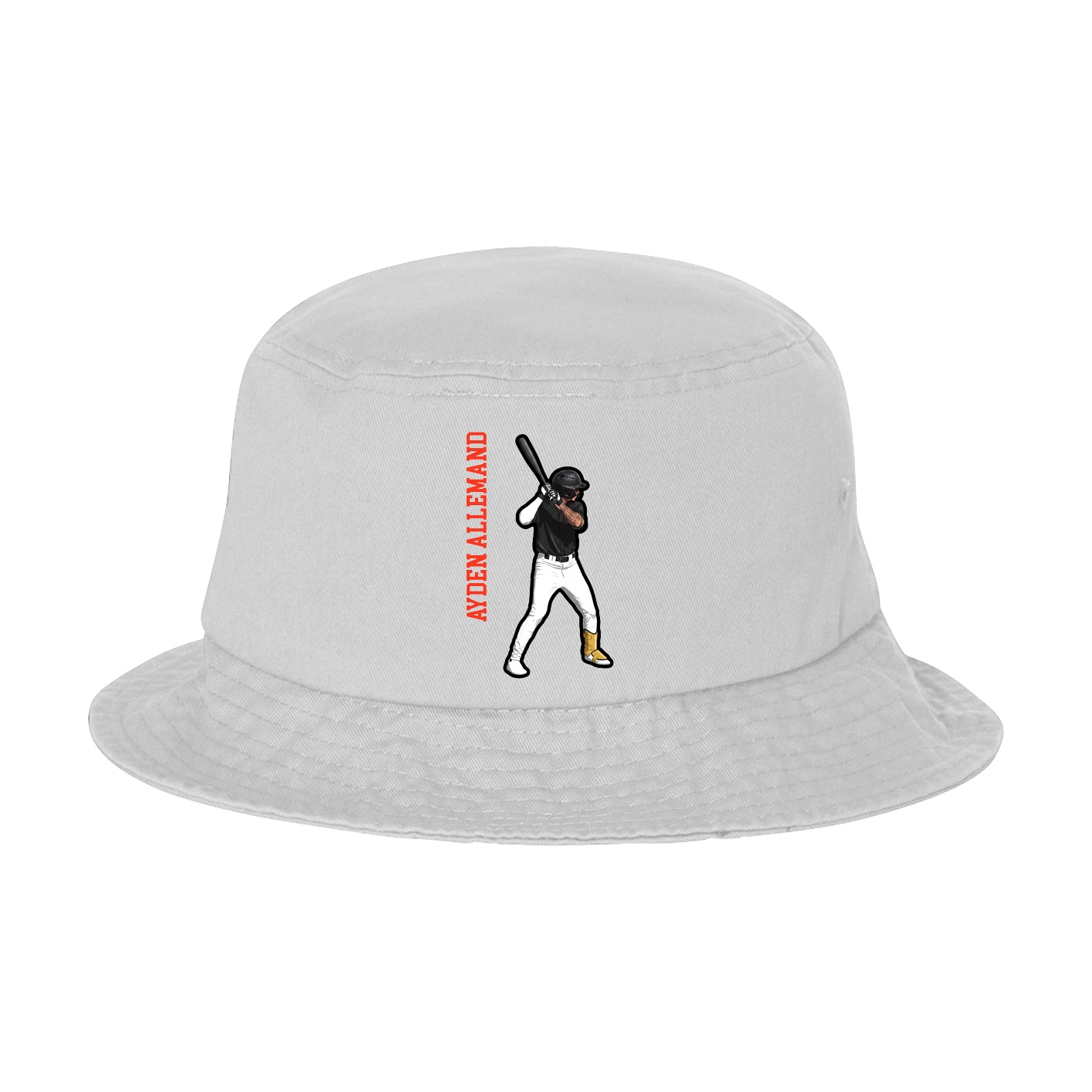 Bucket Cap — Name Vertical in White