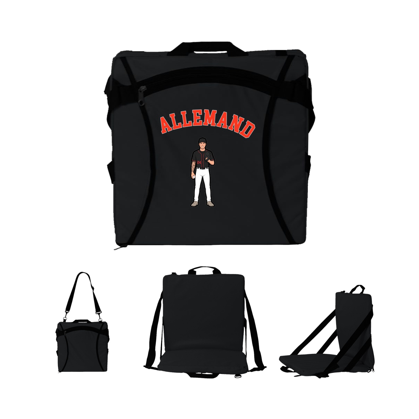 Folding Stadium Seat — Shirsey Arch in Black