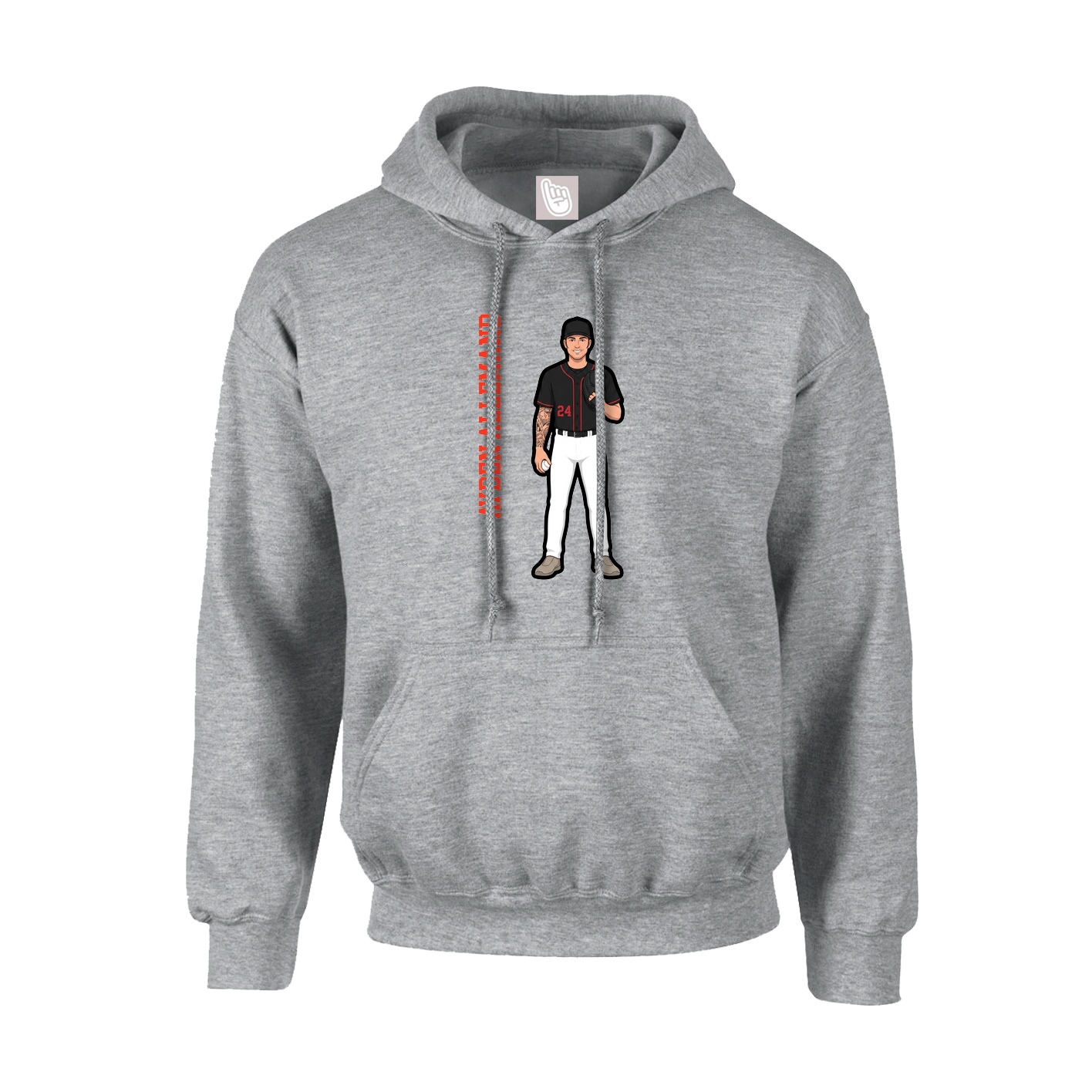 Youth Hoodie — Name Vertical in Grey