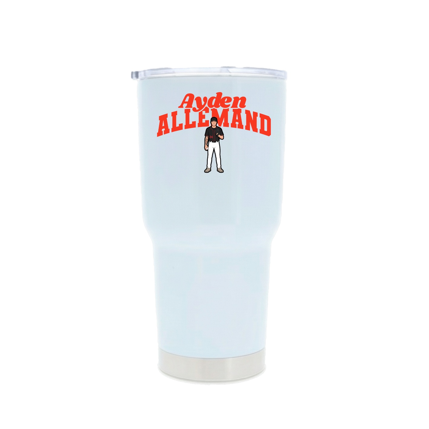 30oz Stainless Steel Tumbler — Signature Arch in White
