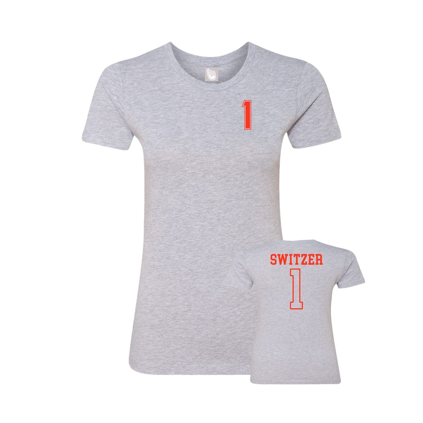 Fitted Women's Tee — Chest Back in Grey