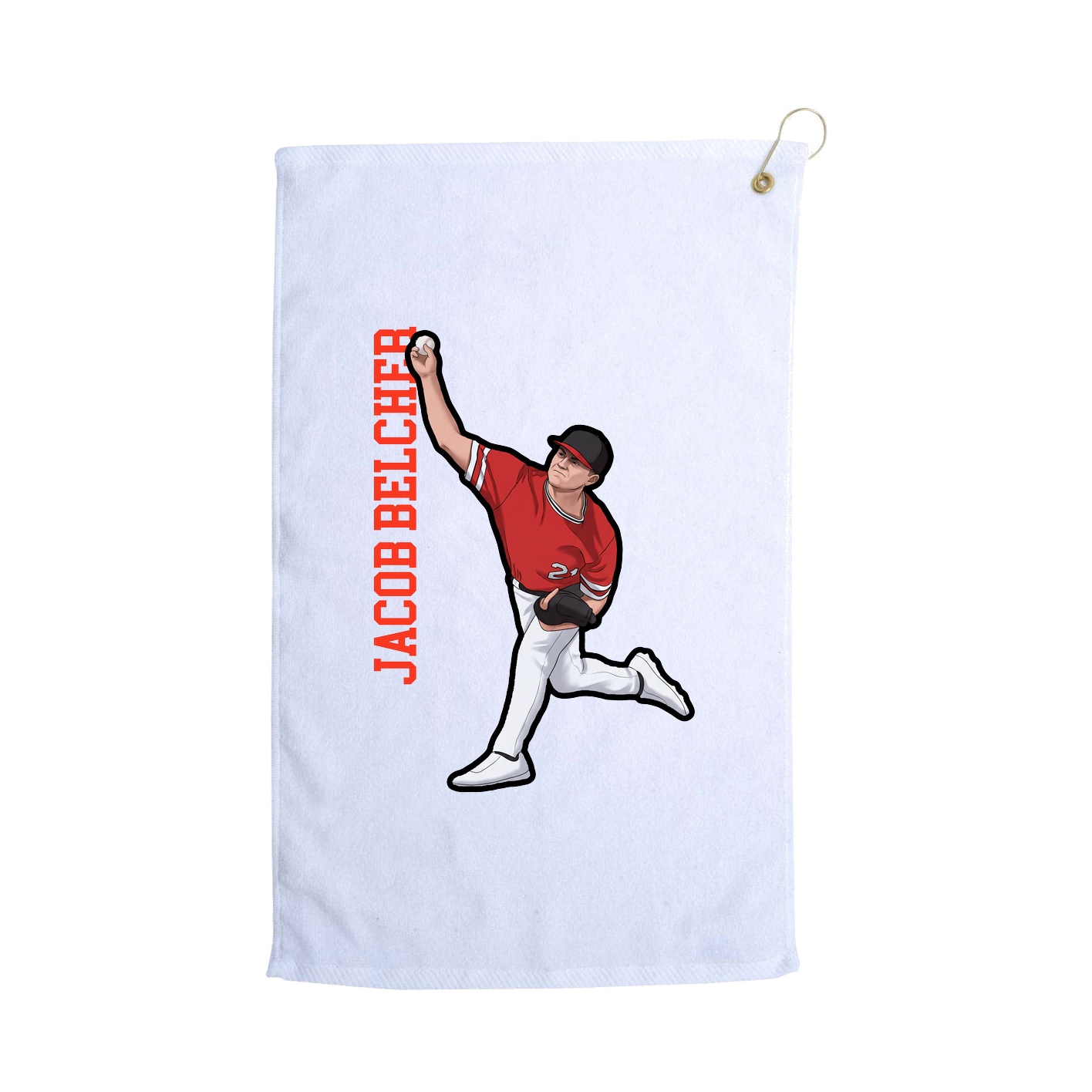 Golf Towel — Name Vertical in White