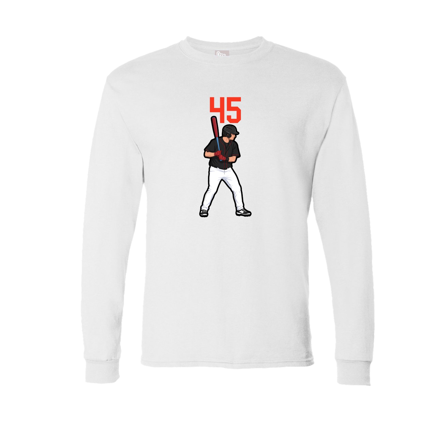 Long Sleeve Tee — Number Top in White