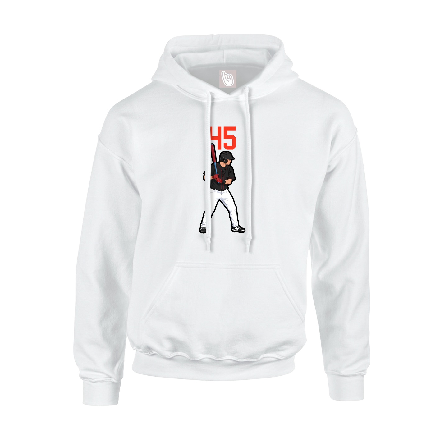 Youth Hoodie — Number Top in White