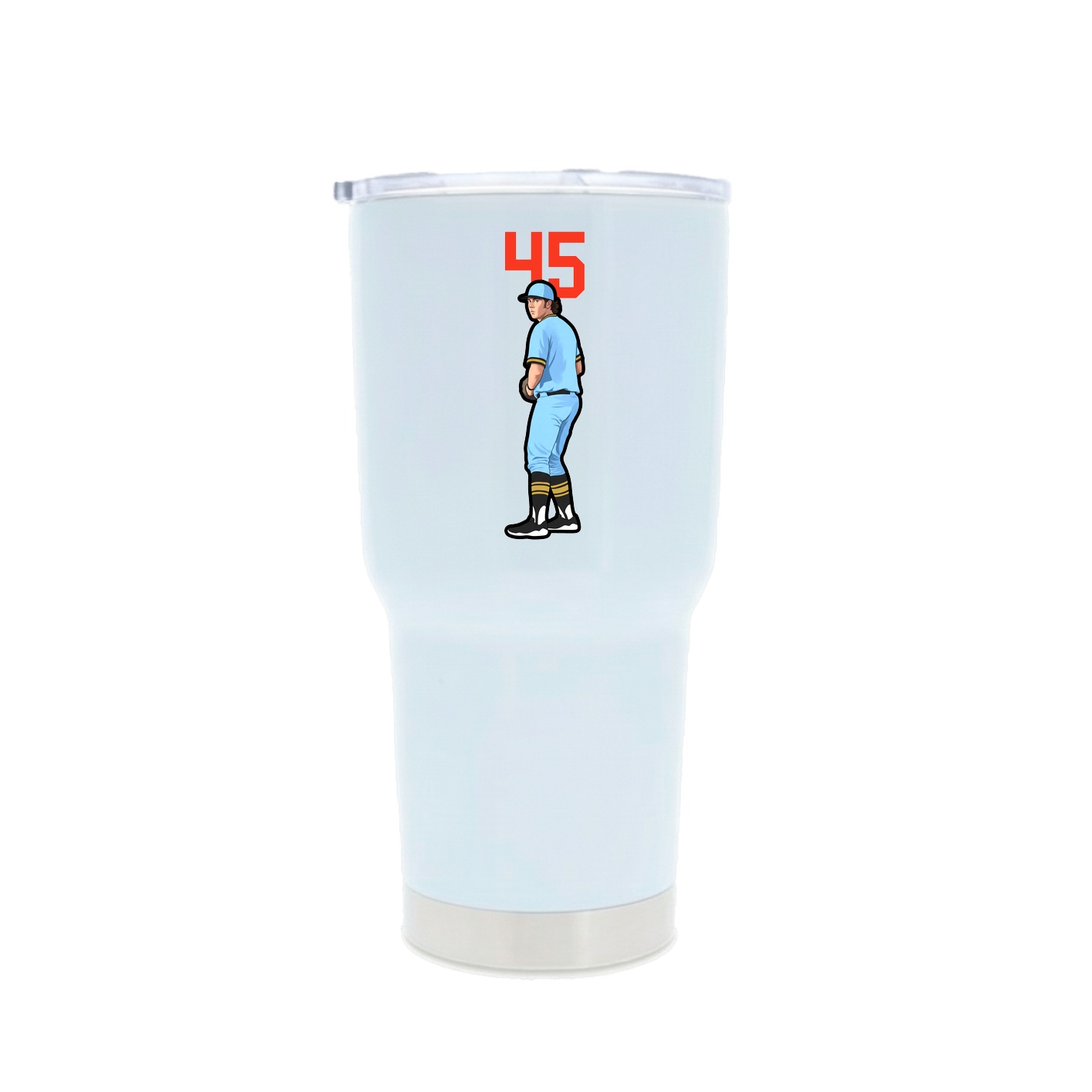30oz Stainless Steel Tumbler — Number Top in White