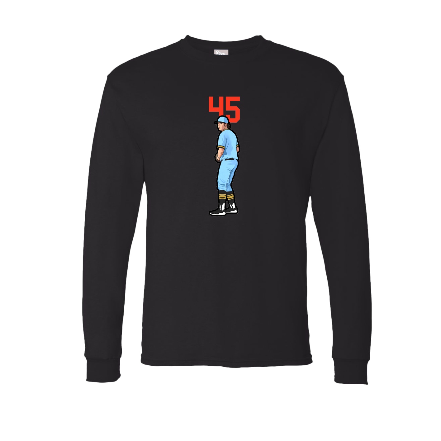 Long Sleeve Tee — Number Top in Black