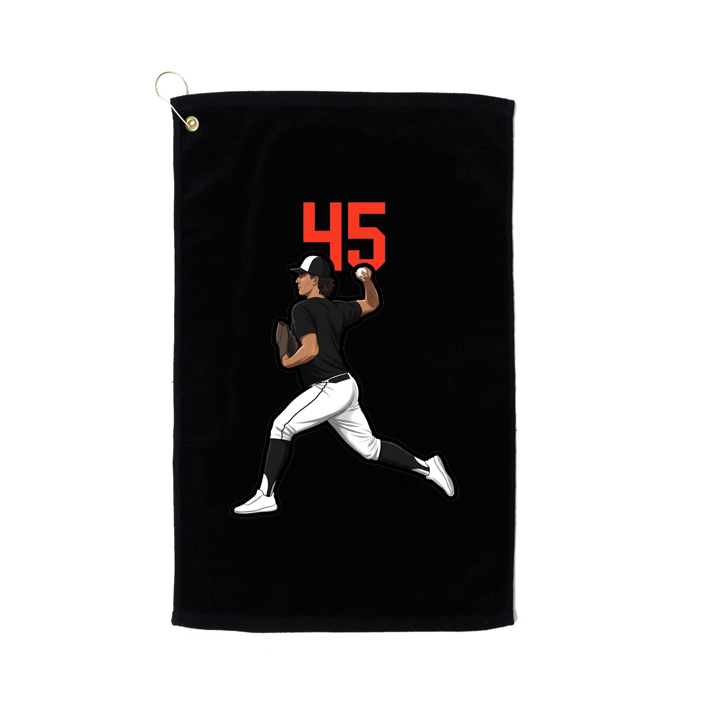Golf Towel — Number Top in Black