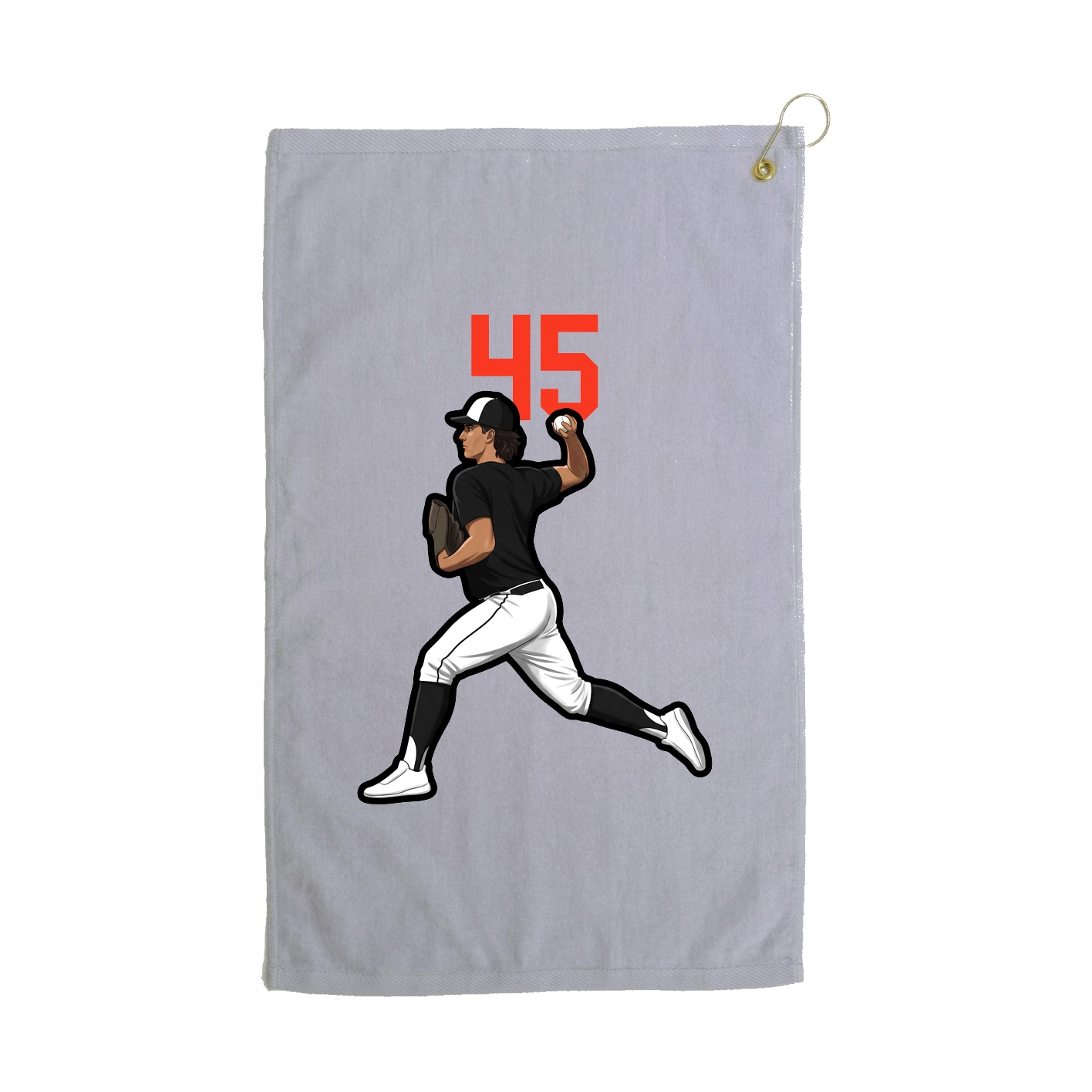 Golf Towel — Number Top in Grey