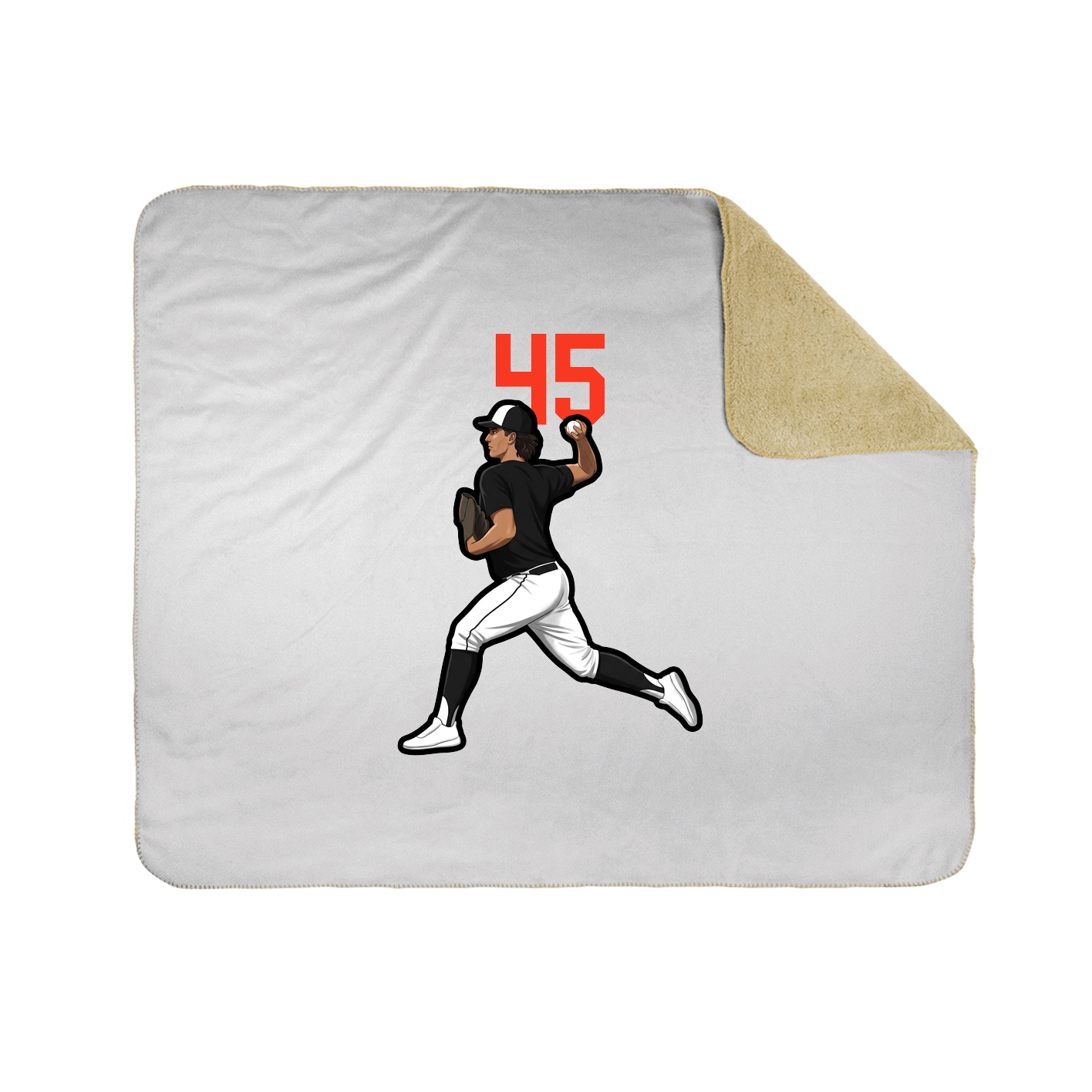 Throw Blanket — Number Top in White