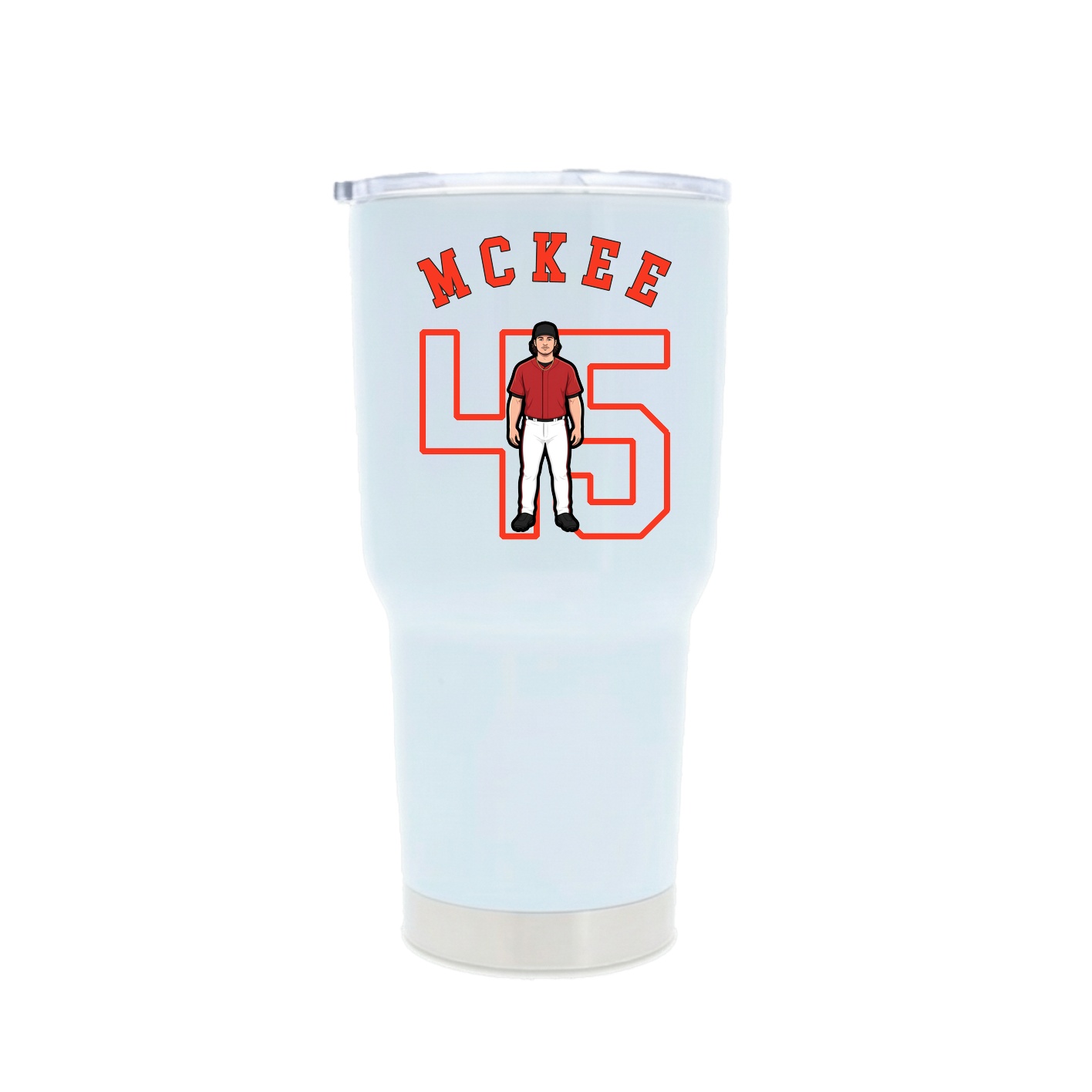 30oz Stainless Steel Tumbler — Shirsey Arch in White