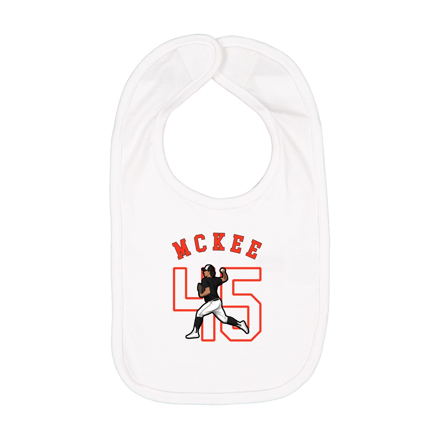 Infant Bib — Shirsey Arch in White