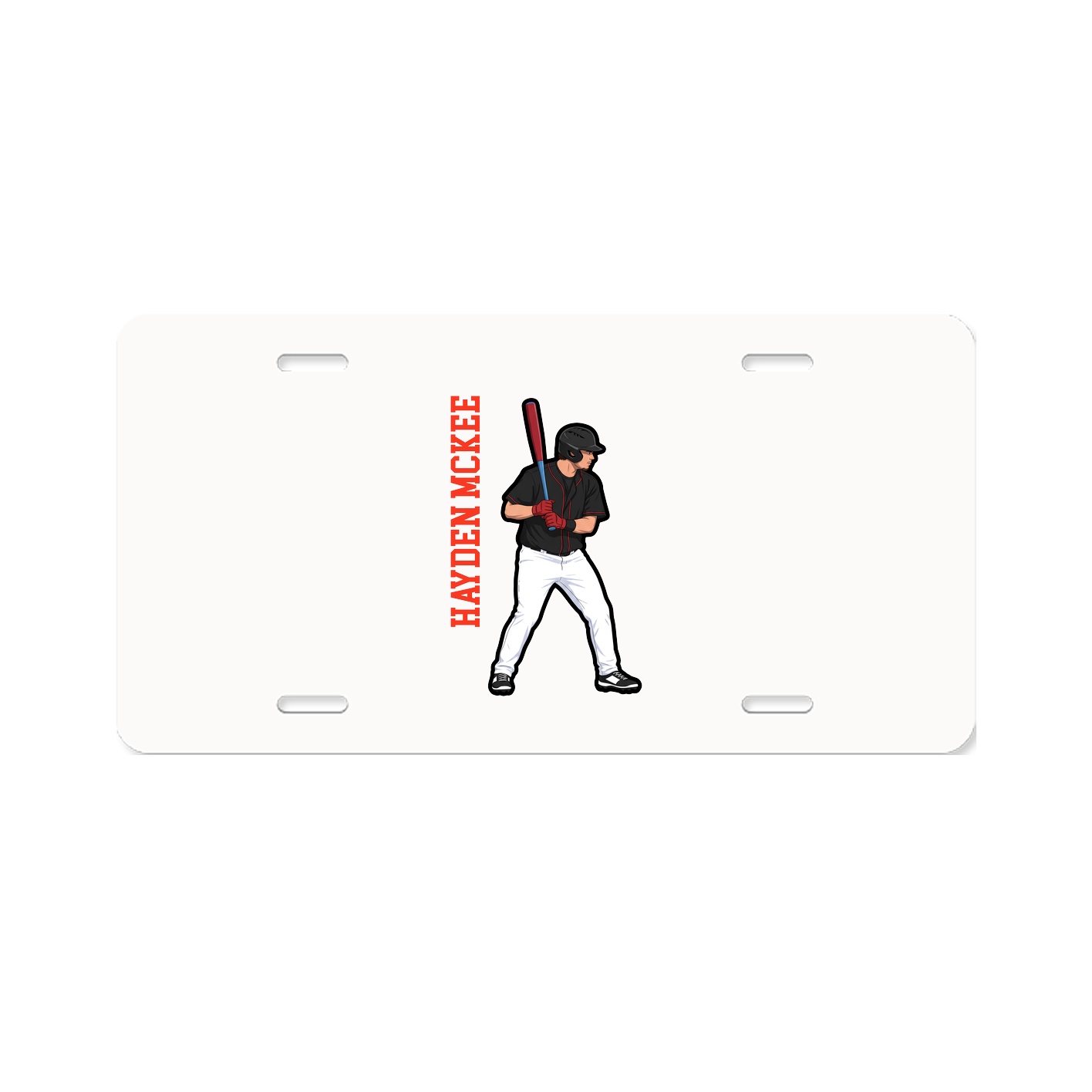 License Plate — Name Vertical in Classic