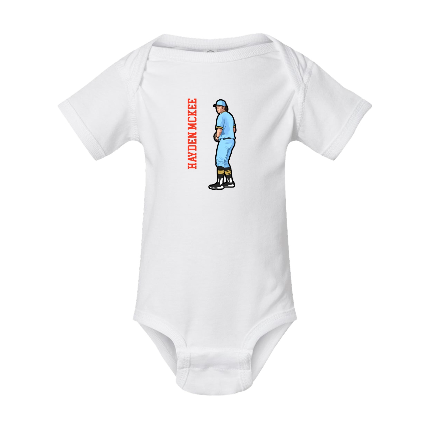 Baby Onesie — Name Vertical in White