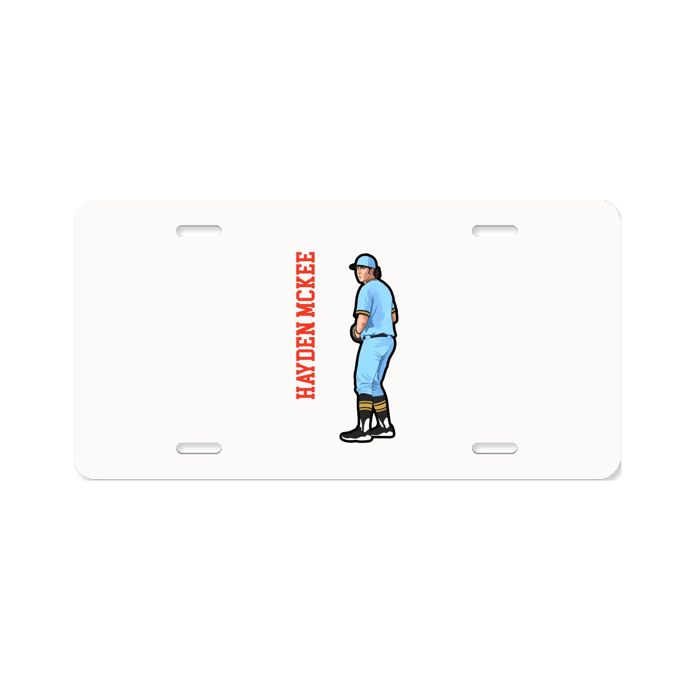 License Plate — Name Vertical in Classic