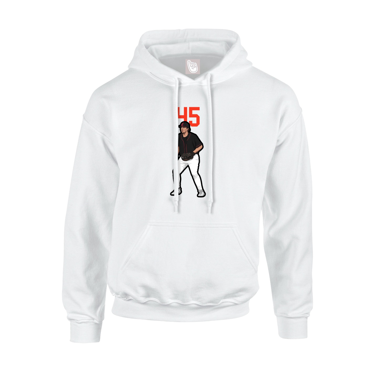 Hoodie — Number Top in White