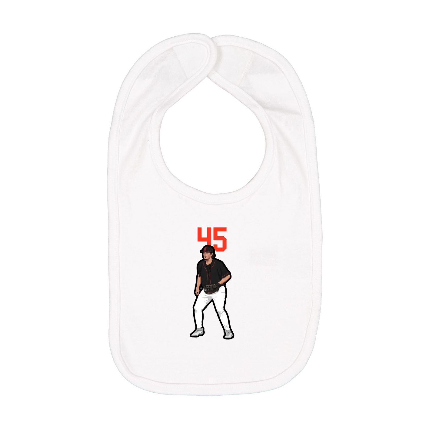 Infant Bib — Number Top in White