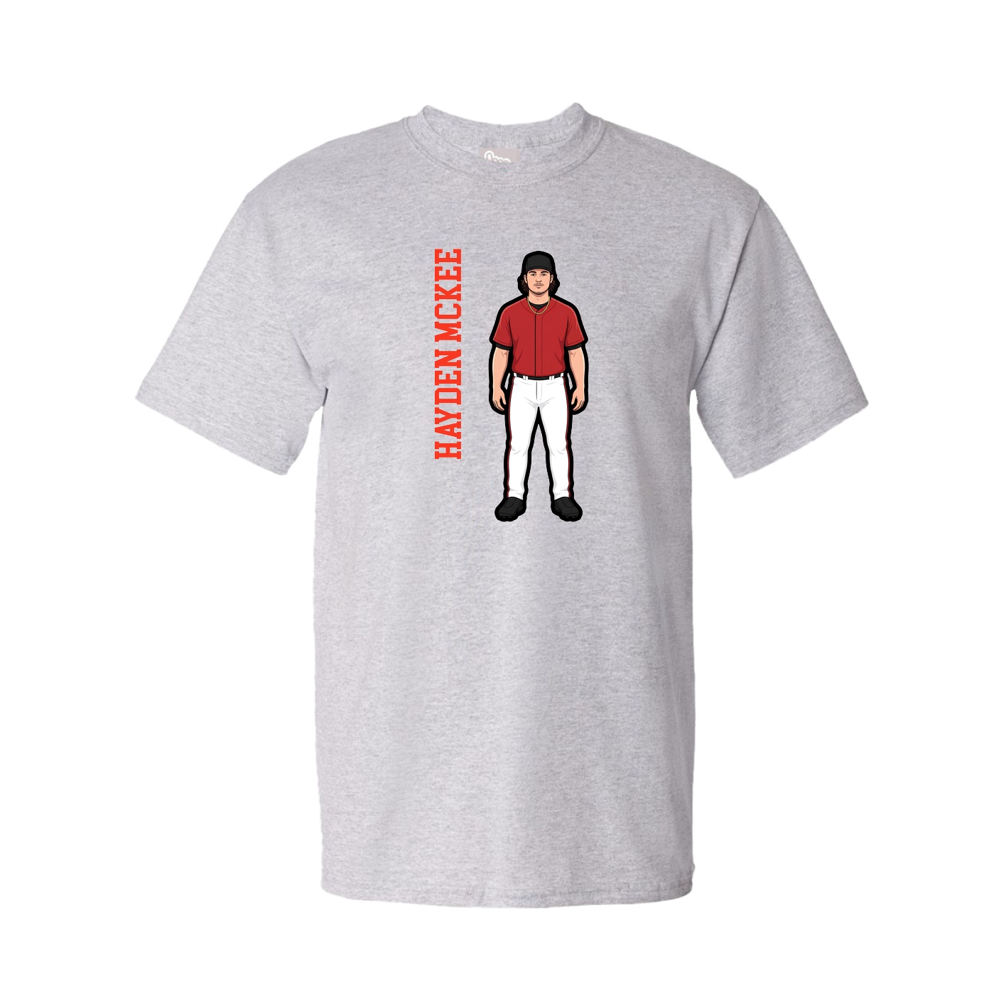 Youth Tee — Name Vertical in Grey