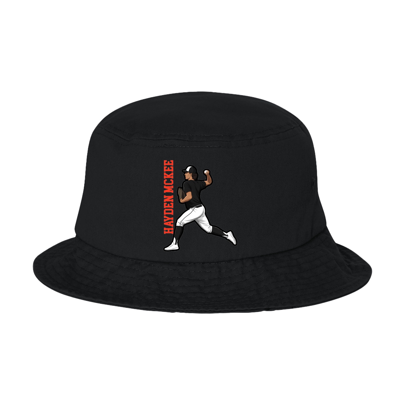 Bucket Cap — Name Vertical in Black