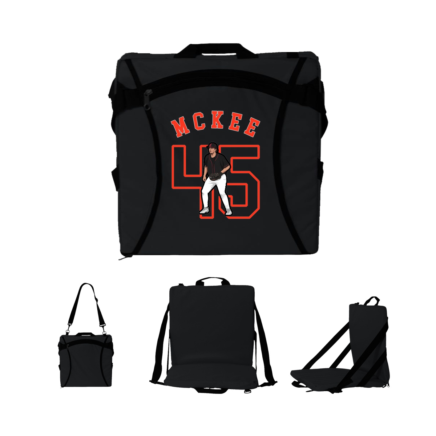 Folding Stadium Seat — Shirsey Arch in Black