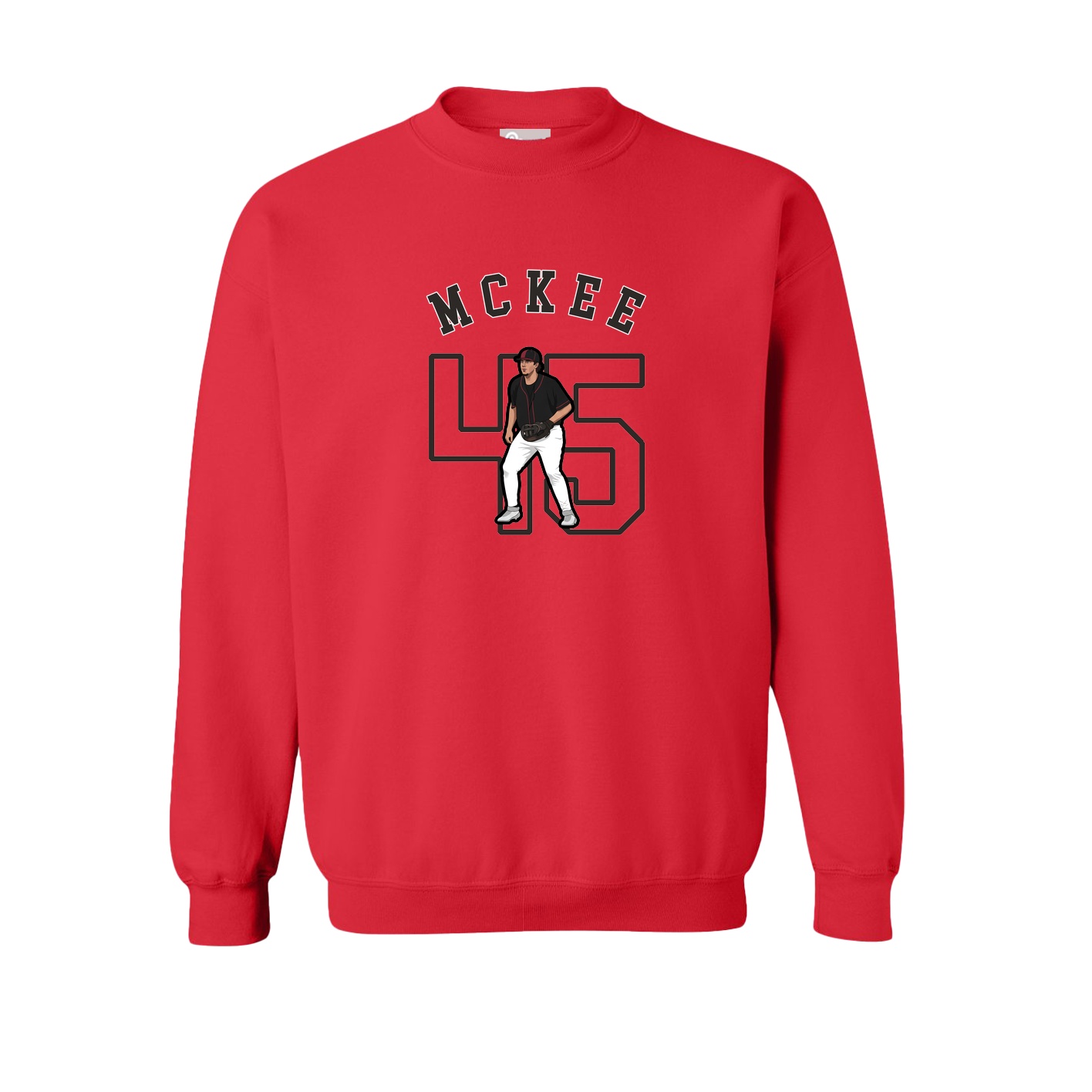 Fleece Crew — Shirsey Arch in Red
