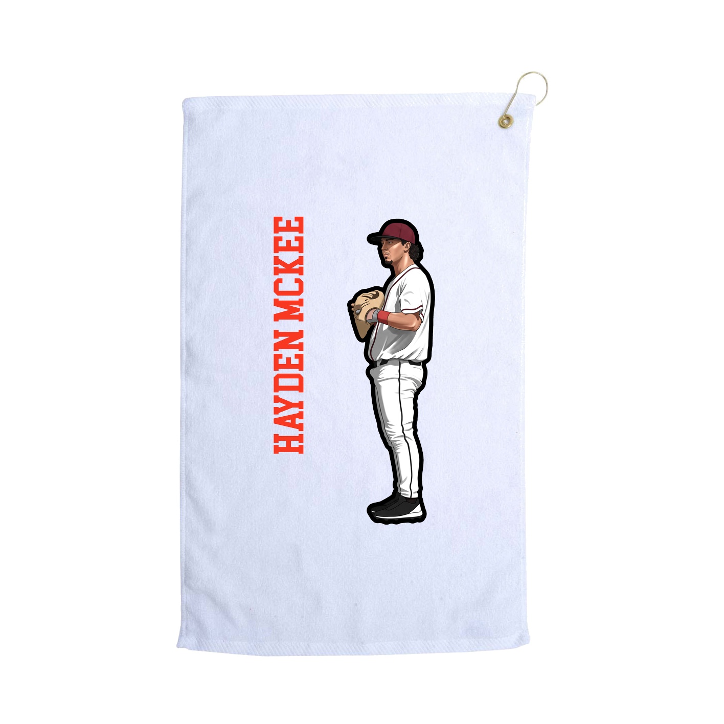 Golf Towel — Name Vertical in White