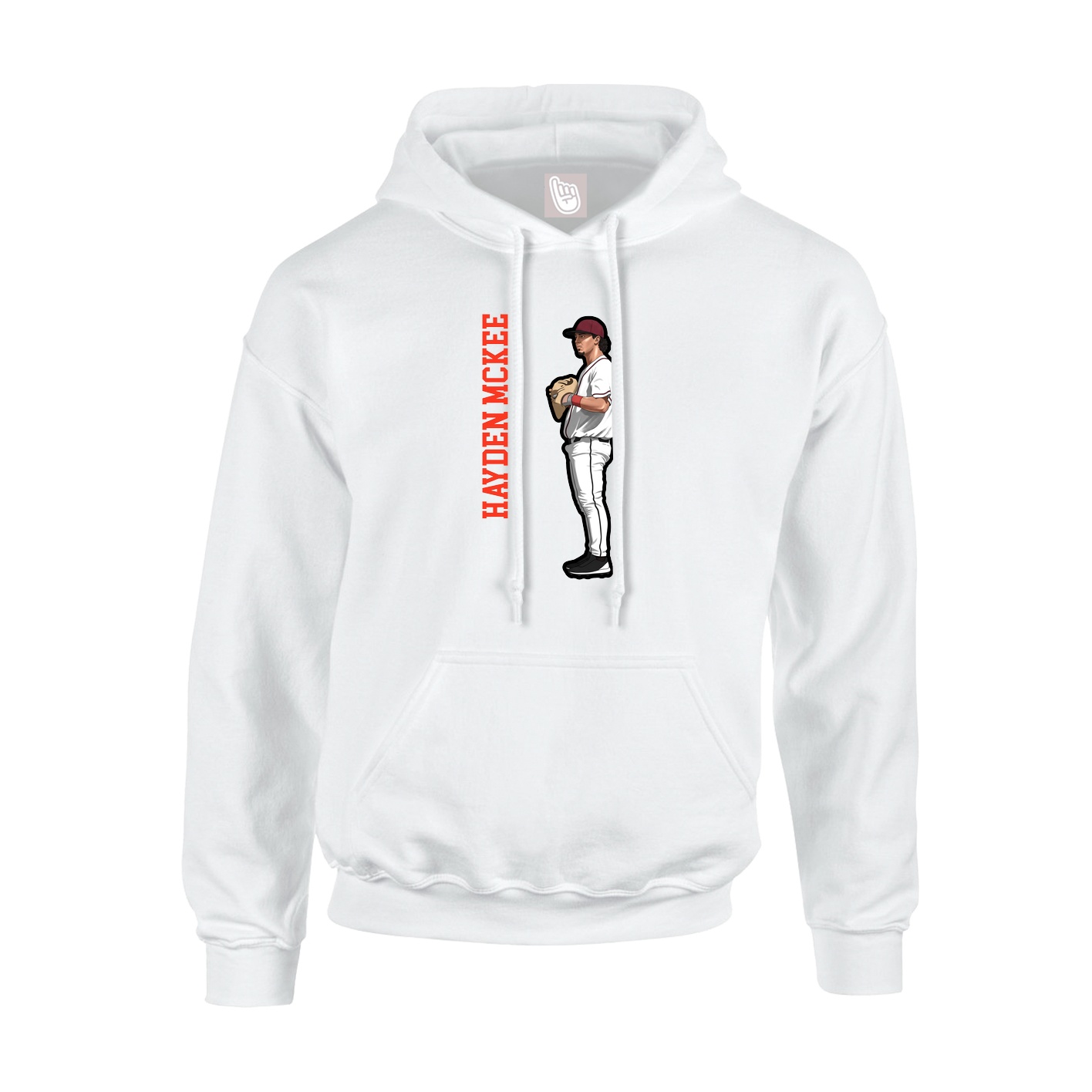 Hoodie — Name Vertical in White