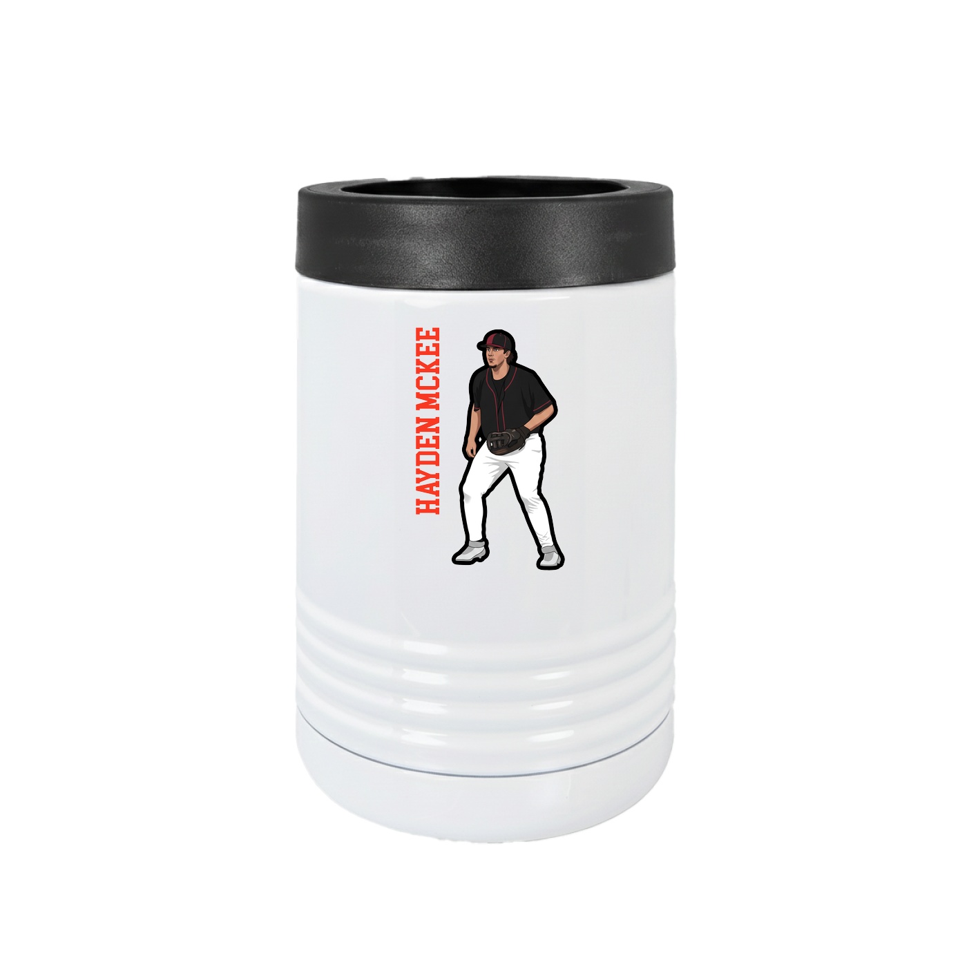 Beverage Holder — Name Vertical in White