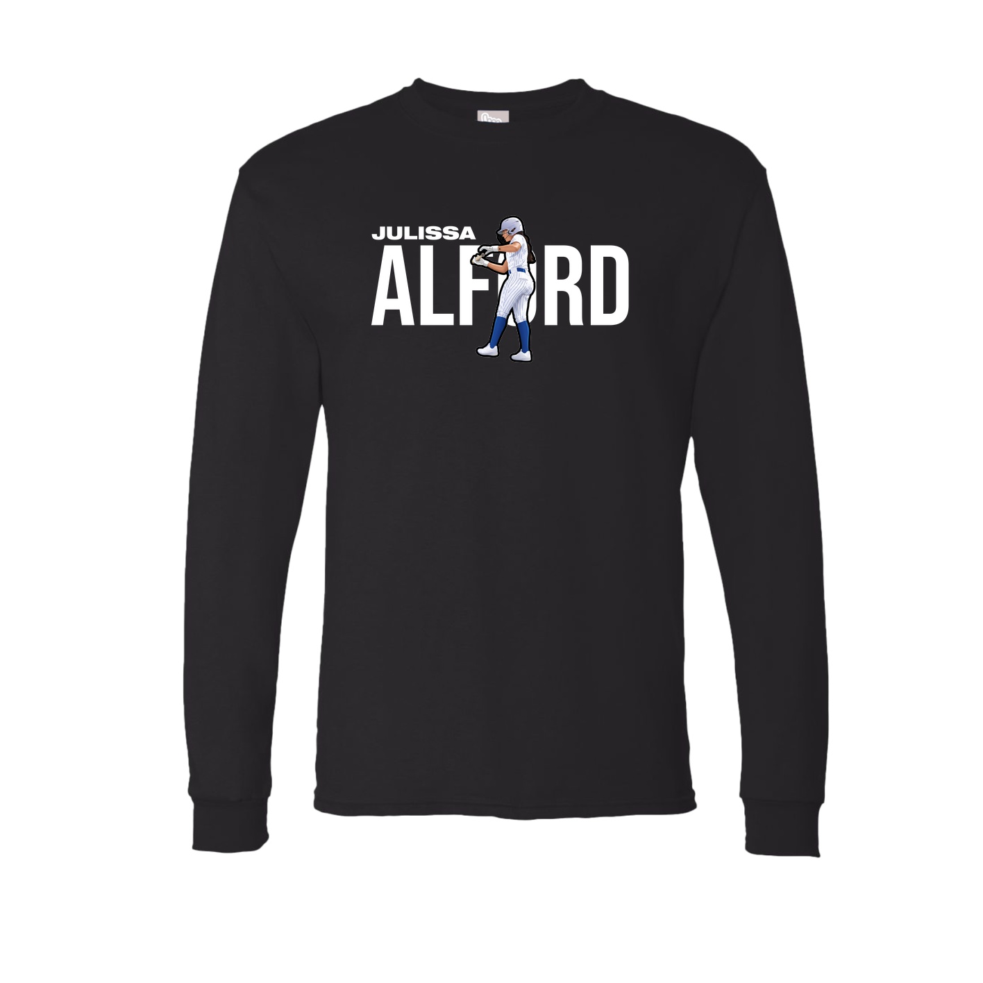 Long Sleeve Tee — Player Name in Black