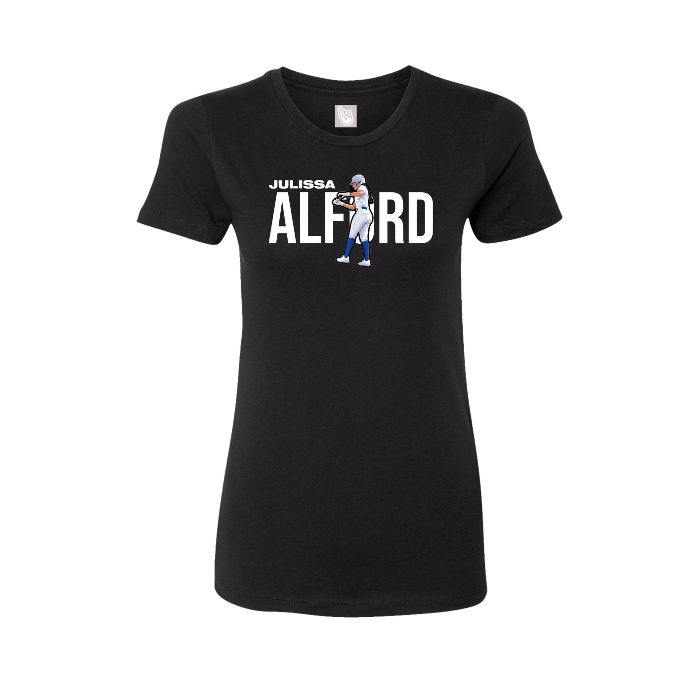 Fitted Women's Tee — Player Name in Black