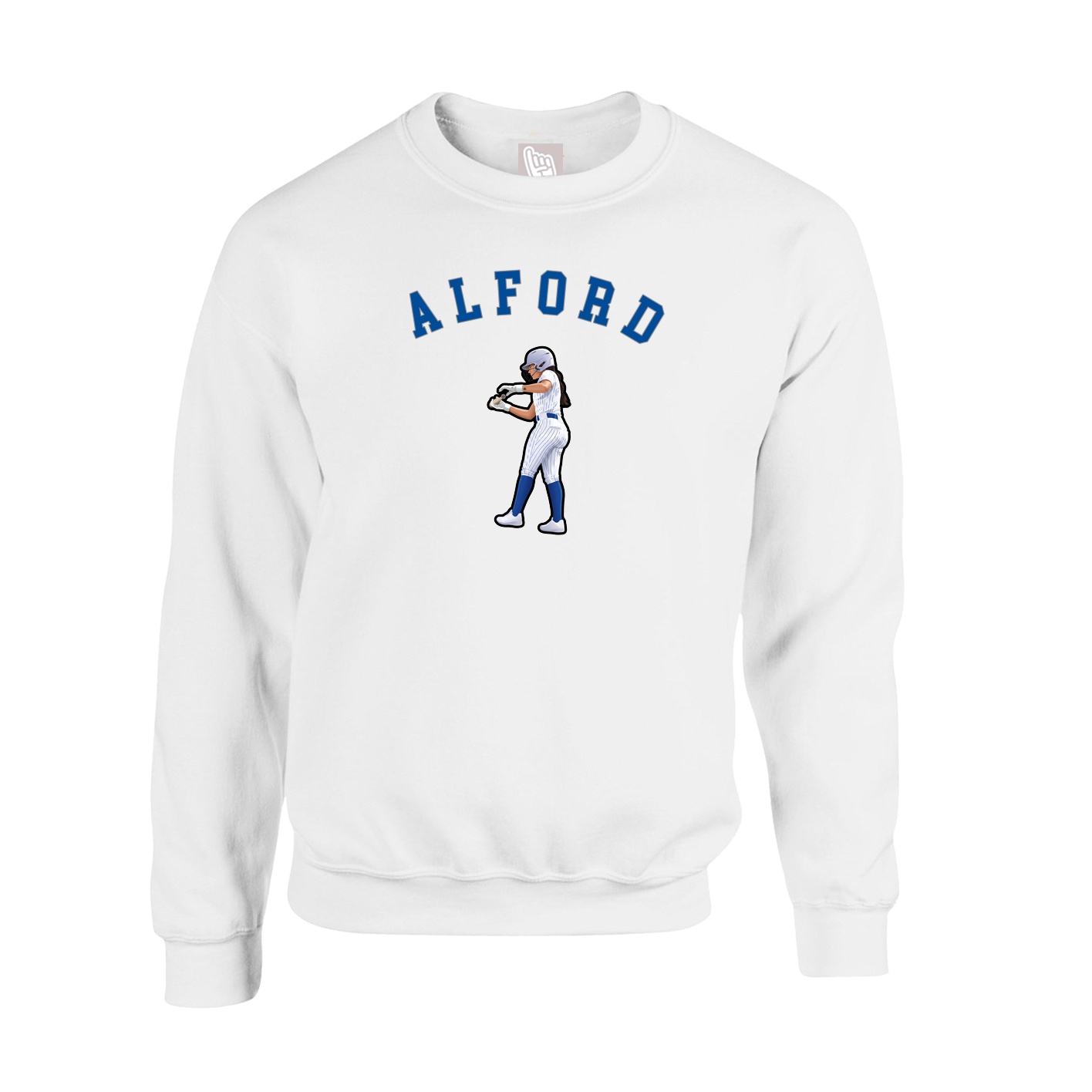 Fleece Crew — Shirsey Arch in White