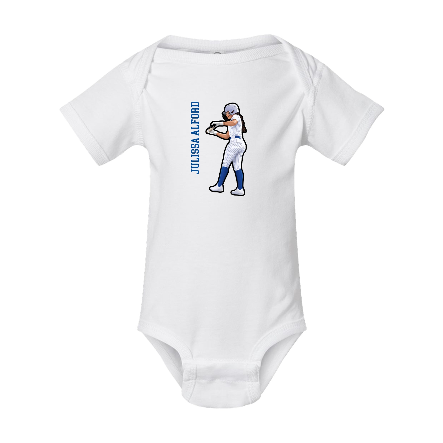 Baby Onesie — Name Vertical in White