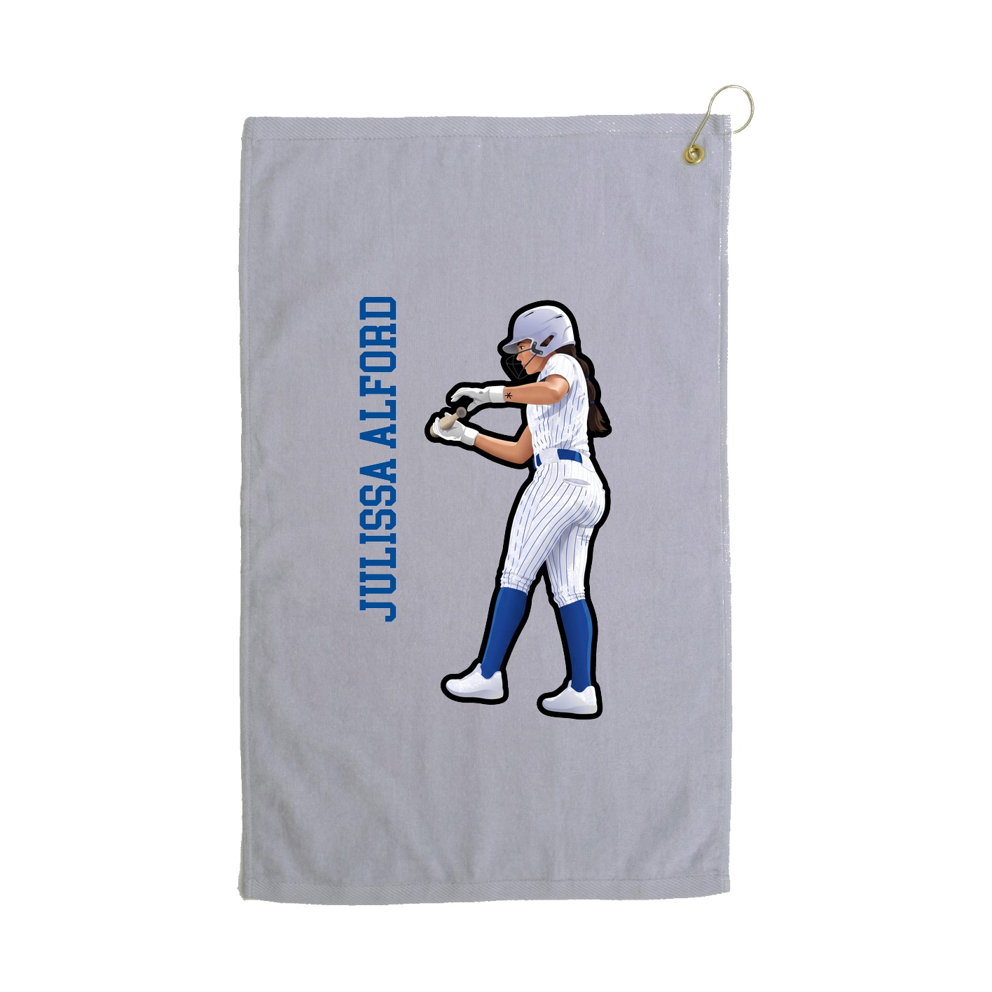 Golf Towel — Name Vertical in Grey