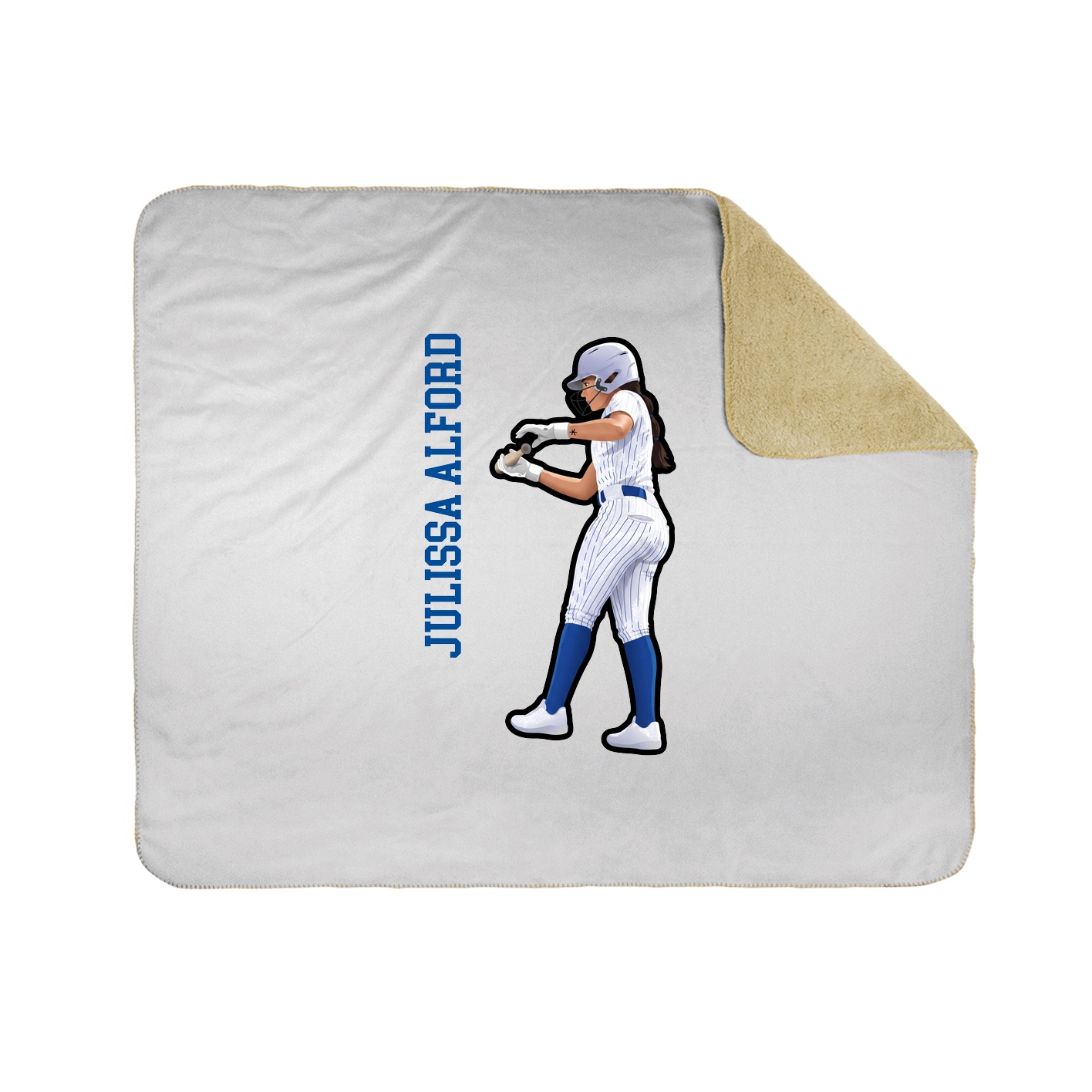 Throw Blanket — Name Vertical in White