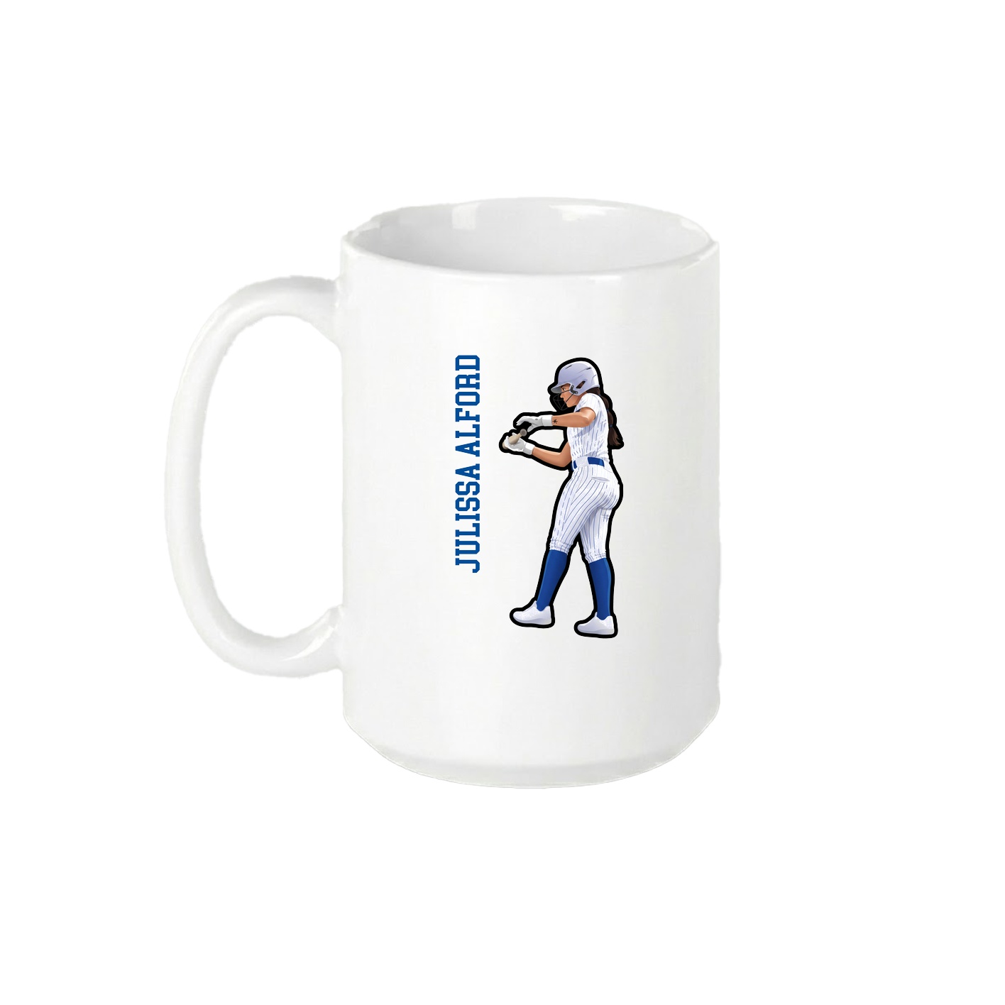 15oz Coffee Mug — Name Vertical in White