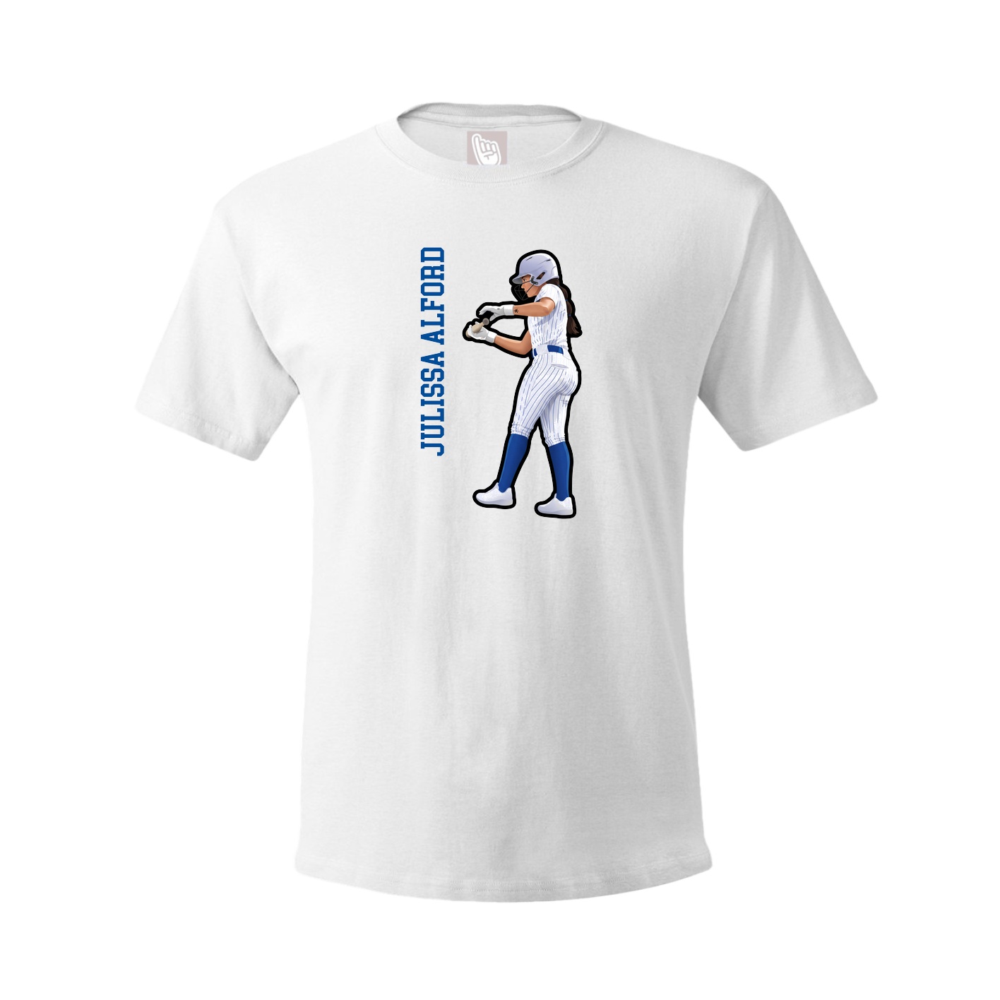 Tee — Name Vertical in White