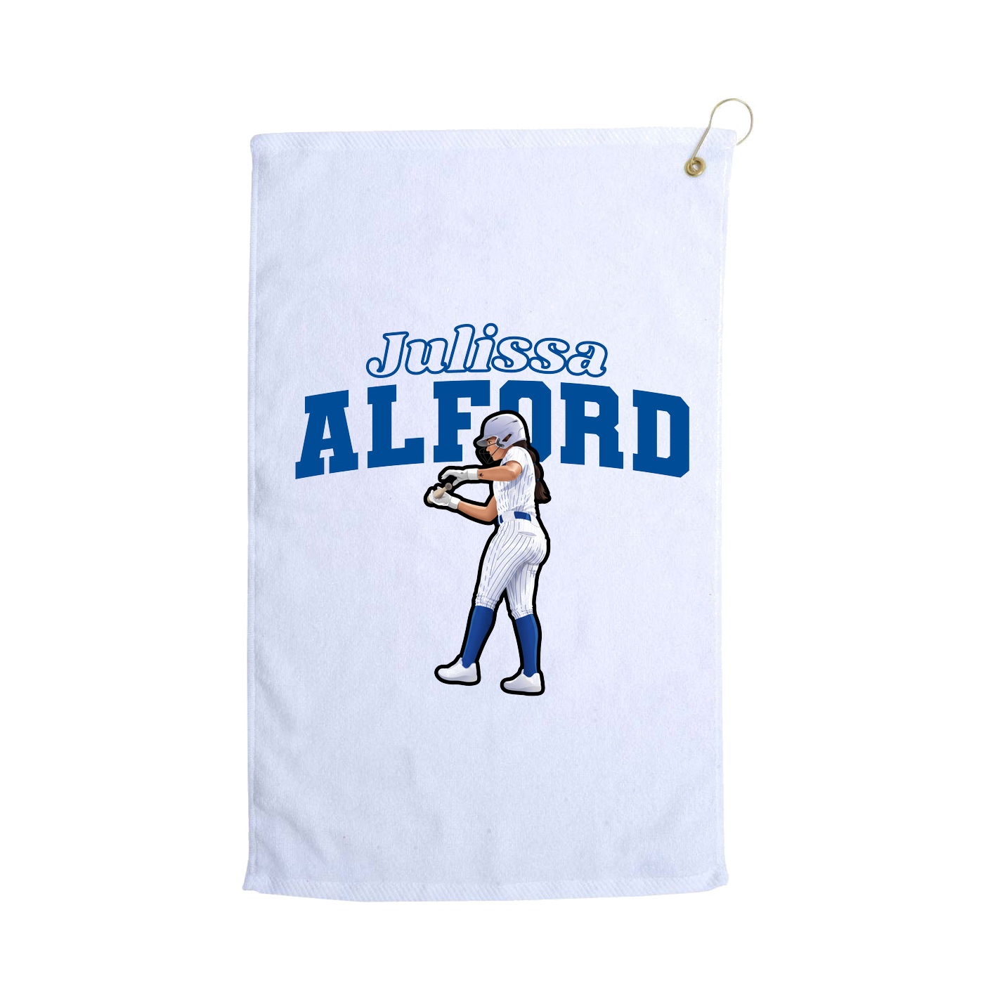 Golf Towel — Name Arch in White