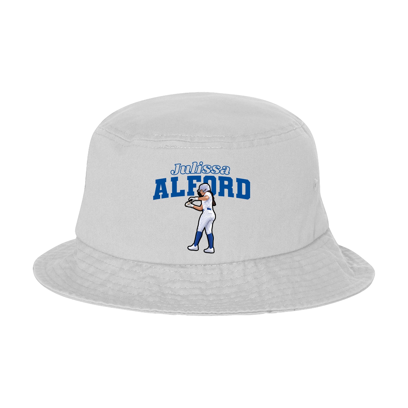Bucket Cap — Name Arch in White